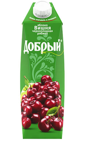 Сок Добрый Яблоко-Вишня-Черноплодная рябина 1л